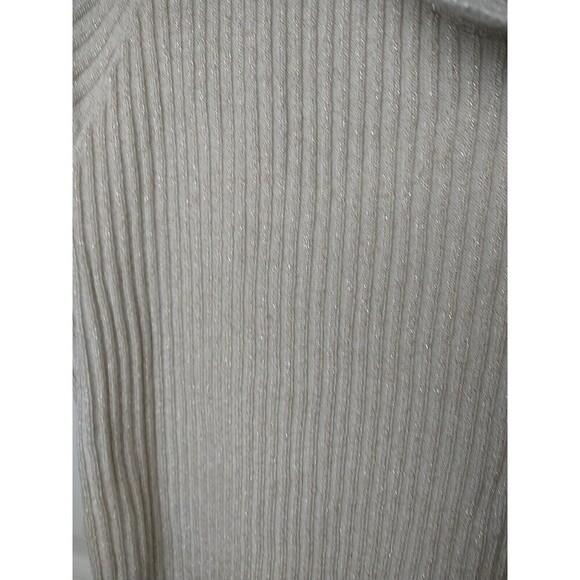 Jones New York Creme Gold Sparkle Knit Shirt Sleeve Cowl Neck Sweater. Size XL - Picture 4 of 10